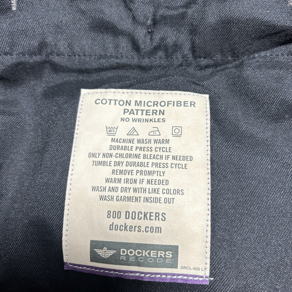 Dockers Recode 34X30 Cotton Microfiber Check Pattern Pleated Front Slacks Pants - Picture 4 of 8